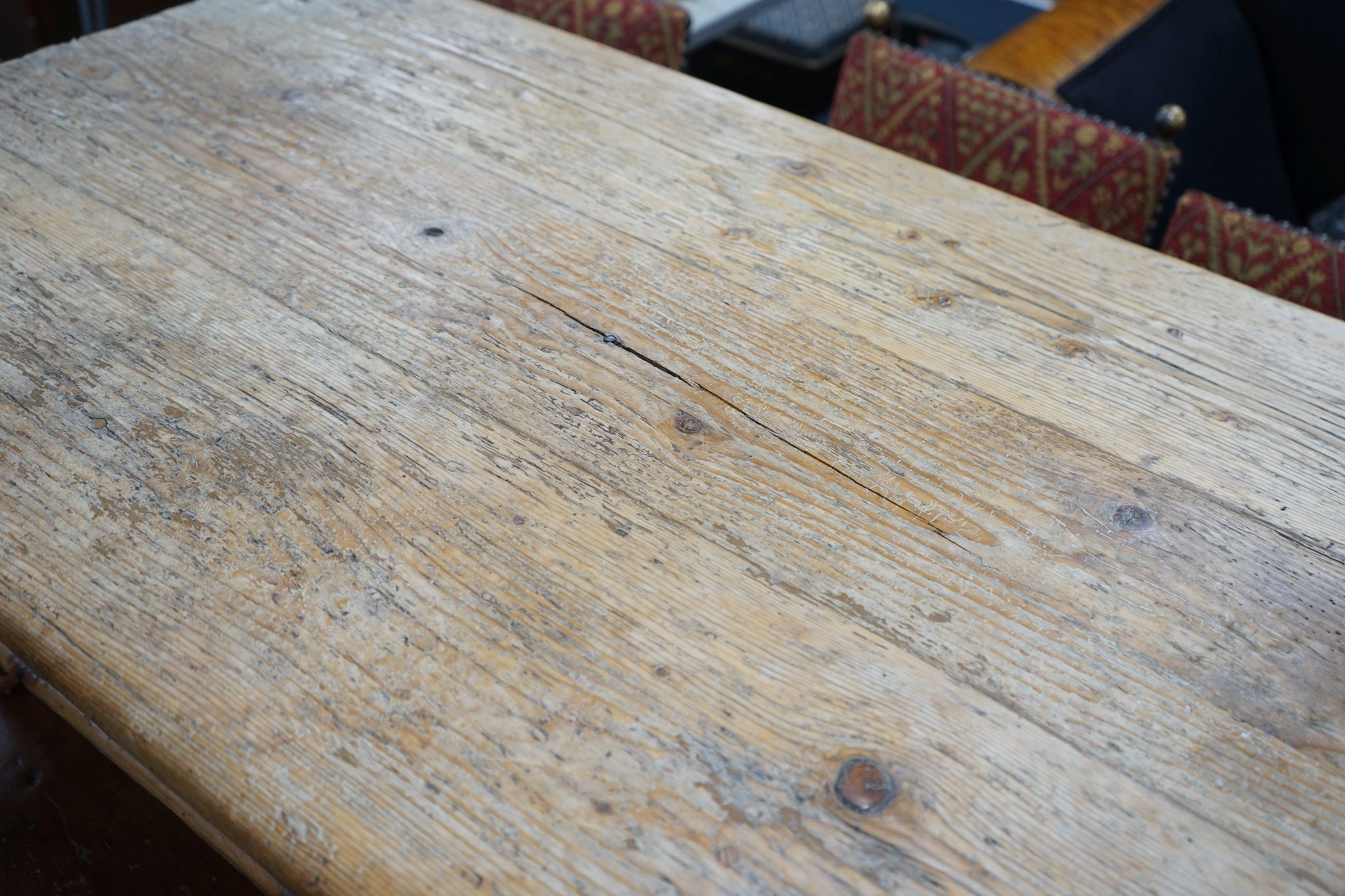 A 19th century and later rectangular pine coffee table fitted drawer, length 140cm, depth 70cm, height 34cm